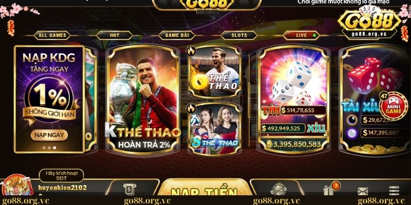 Hướng dẫn đăng nhập GO88 chỉ với 3 giây nhanh chóng 1 Sẽ được thưởng thức kho game hấp dẫn tại nền tảng GO88